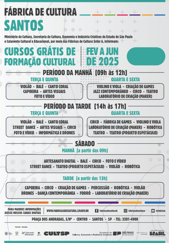 Cursos - 1º Semestre de 2025: Santos