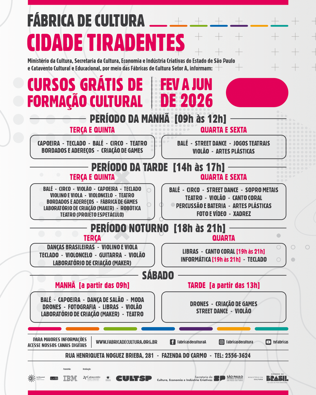 grade de cursos