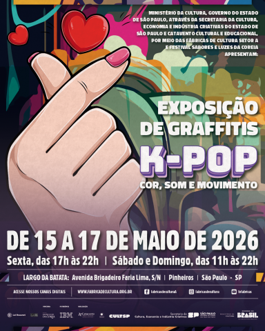 imagem de uma mão fazendo o coração com letras brancas